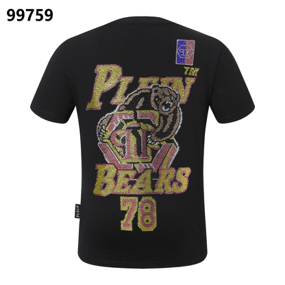 PHILIPP PLEIN Letter Grizzly Rhinestone Rundhals-T-Shirt