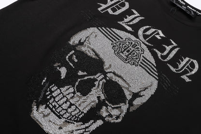 PHILIPP PLEIN T-Shirt mit Rundhalsausschnitt und Totenkopf-Print