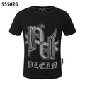 PHILIPP PLEIN ダイヤモンドスタッズレタリング ラウンドネックTシャツ