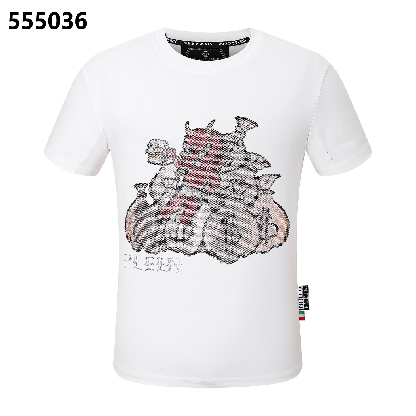 PHILIPP PLEIN Rundhals-T-Shirt mit Dämonen-Print