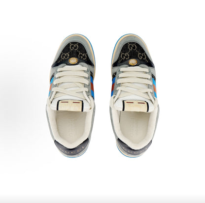 GUCCI Screener “Dirty” Sneakers, Double G, Men's, Black and Gray