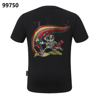 PHILIPP PLEIN T-Shirt mit Totenkopf-Print, Strassbesatz und Rundhalsausschnitt