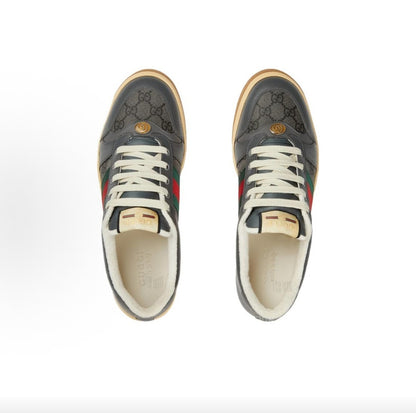 GUCCI Screener “Dirty” Sneakers, Canvas, Men's, Gray