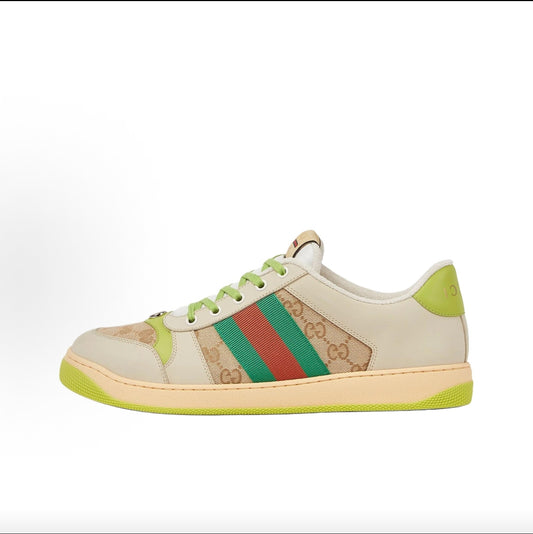 GUCCI Screener Round-Toe Lace-Up Men's Teal