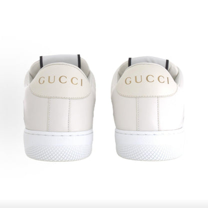 GUCCI Screener “Dirty” Sneakers, Leather, Men's, White and Green