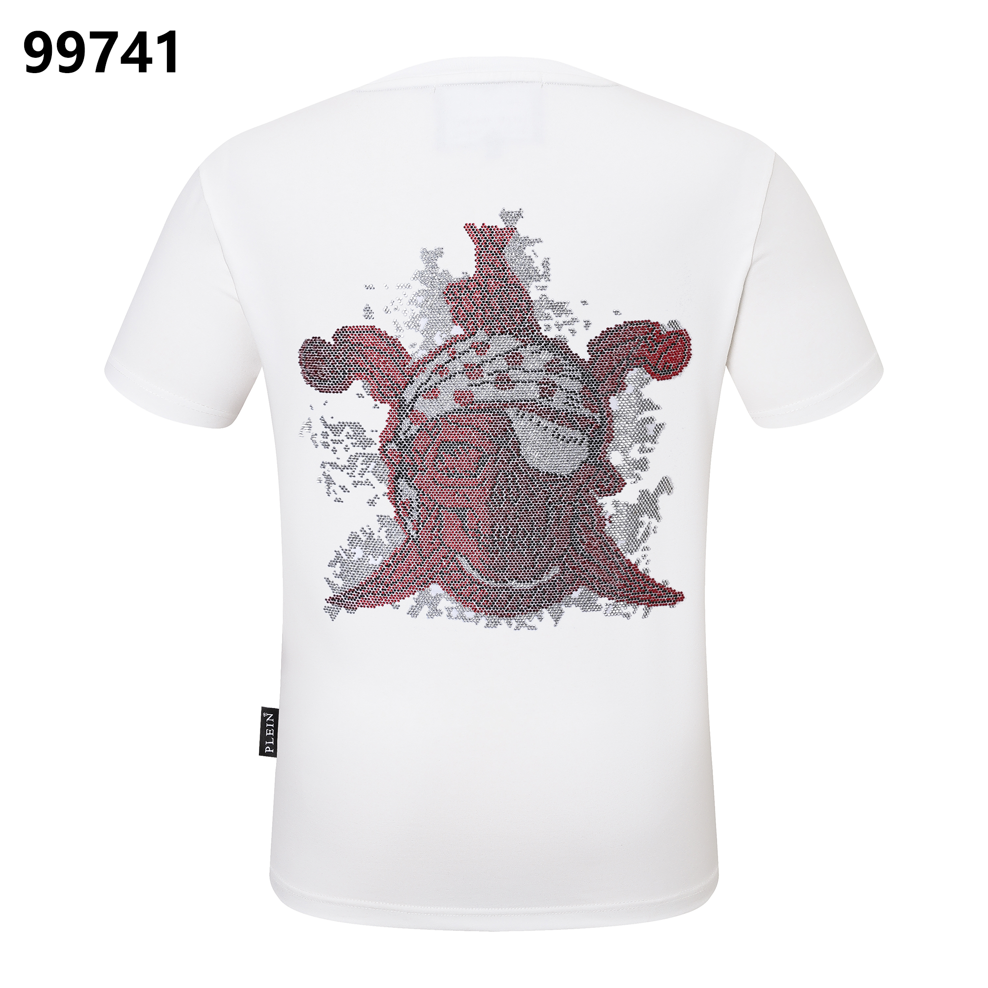 PHILIPP PLEIN レッドスカルデザイン ラウンドネックTシャツ