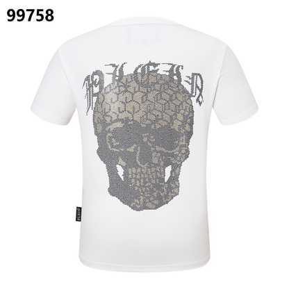 PHILIPP PLEIN Sanskrit Skull Rhinestone-Embellished Round-Neck T-Shirt