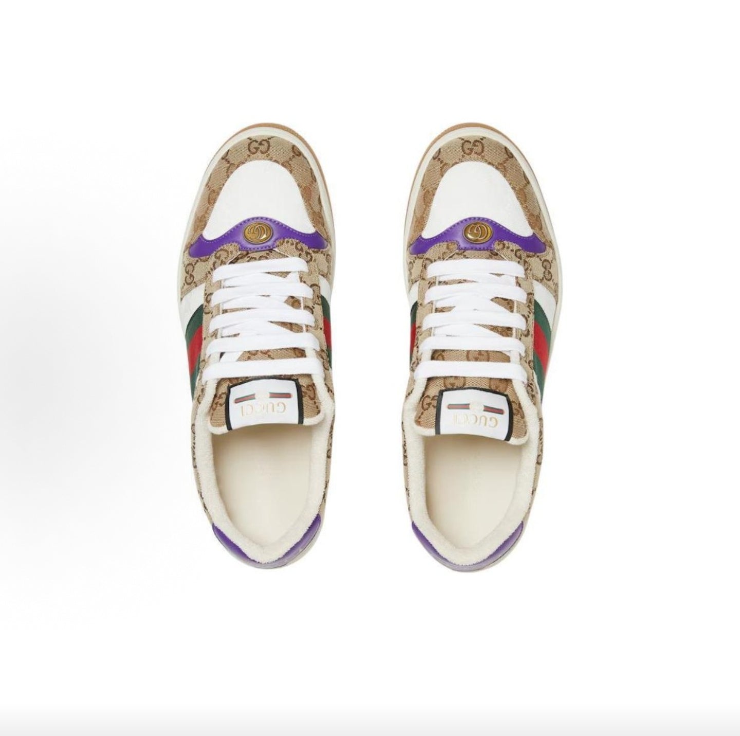 GUCCI Screener “Dirty” Sneakers, Leather, Men's, Brown