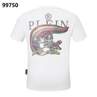 PHILIPP PLEIN T-Shirt mit Totenkopf-Print, Strassbesatz und Rundhalsausschnitt