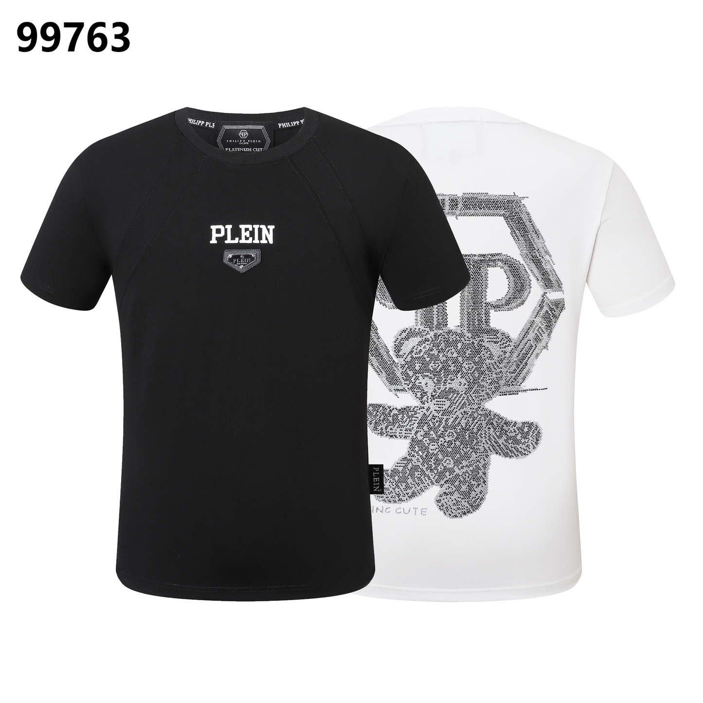 PHILIPP PLEIN T-Shirt mit Bärenstickerei und Rundhalsausschnitt