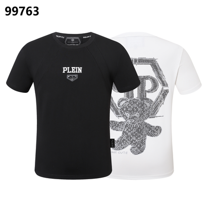 PHILIPP PLEIN T-Shirt mit Bärenstickerei und Rundhalsausschnitt