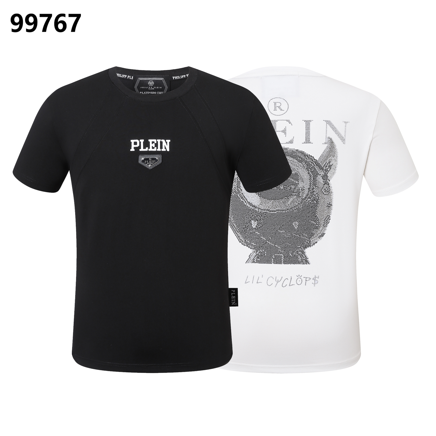 PHILIPP PLEIN Round-Neck T-Shirt with Little Monster Print