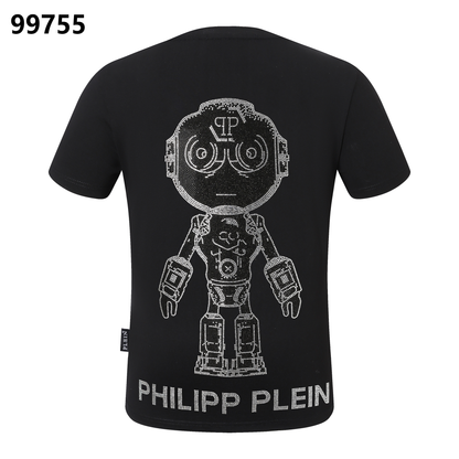 PHILIPP PLEIN T-Shirt mit Rundhalsausschnitt und Roboter-Strassverzierungen