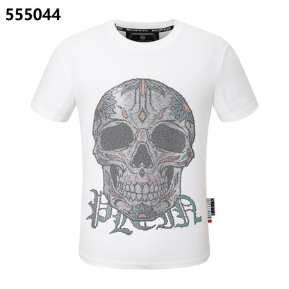 PHILIPP PLEIN T-Shirt mit Rundhalsausschnitt und Totenkopf-Print