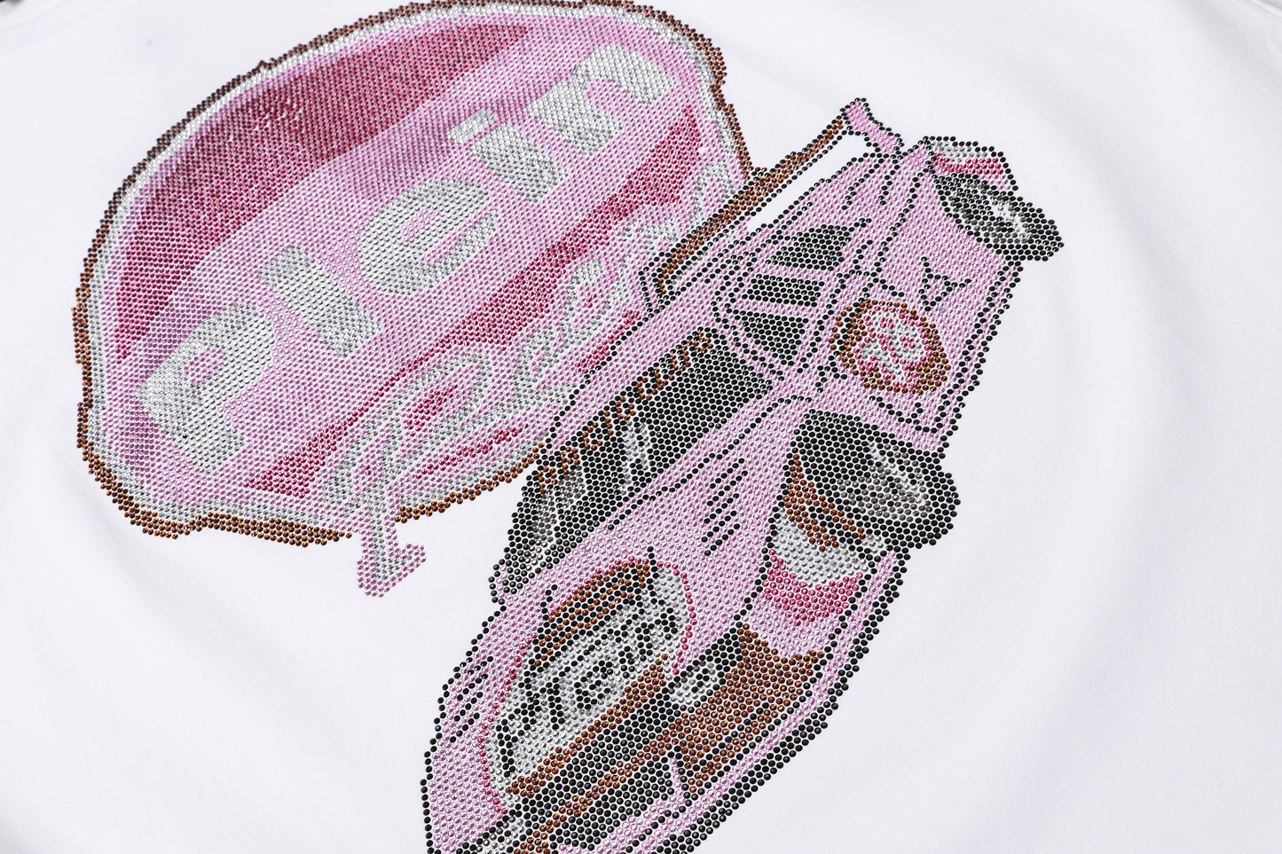 PHILIPP PLEIN Pink Race Car Print Crew Neck T-Shirt