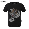 PHILIPP PLEIN タイガーヘッドデザイン ラウンドネックTシャツ
