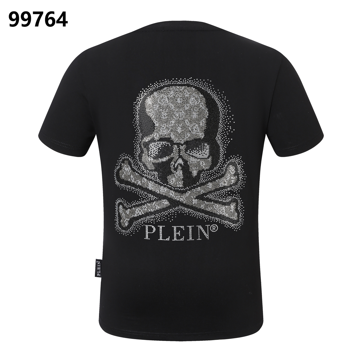 PHILIPP PLEIN T-Shirt mit Totenkopf-Print, Strasssteinen und Rundhalsausschnitt