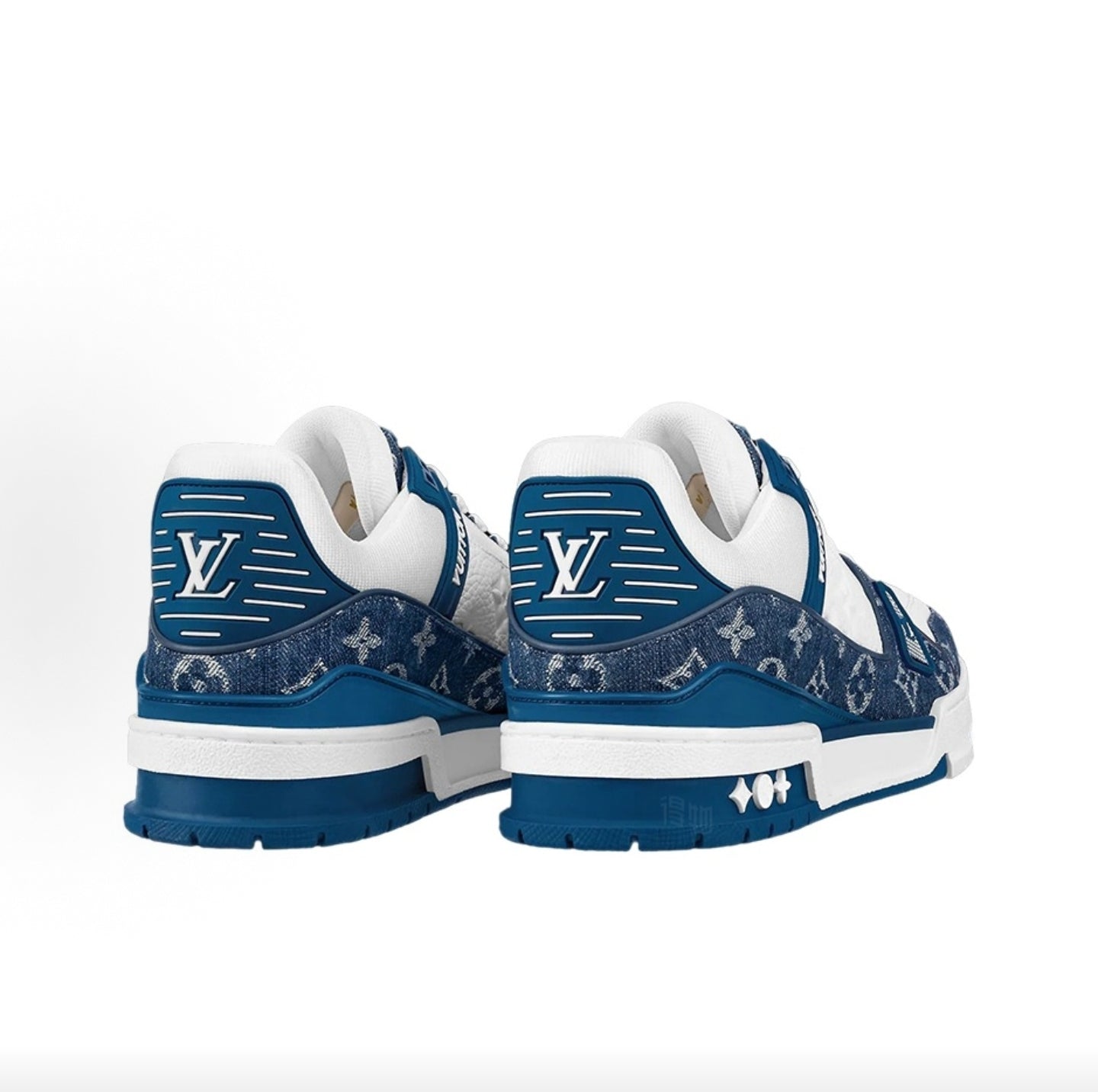 LOUIS VUITTON Trainer Casual Men's Denim Blue and White Colorway