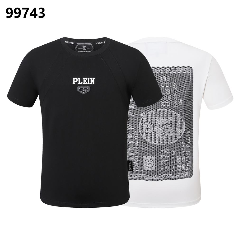PHILIPP PLEIN “1978” 해골 다이아몬드 장식 크루넥 티셔츠