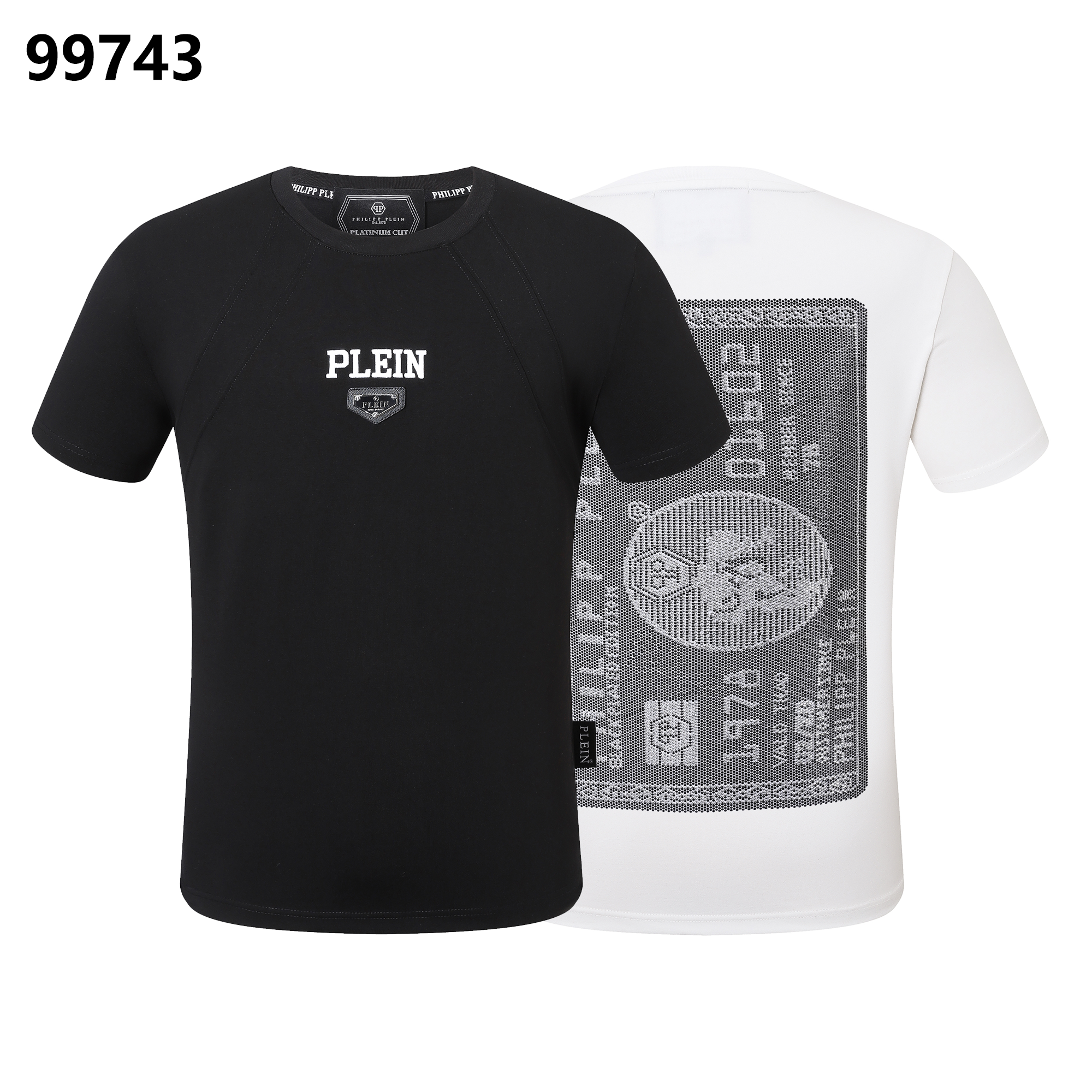 PHILIPP PLEIN “1978” 해골 다이아몬드 장식 크루넥 티셔츠