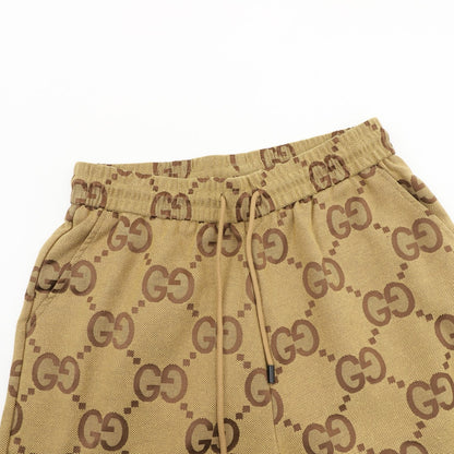 Gucci Shorts with All-Over Double G Logo Print