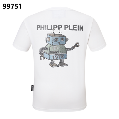 PHILIPP PLEIN T-Shirt mit Roboter-Strassverzierung und Rundhalsausschnitt