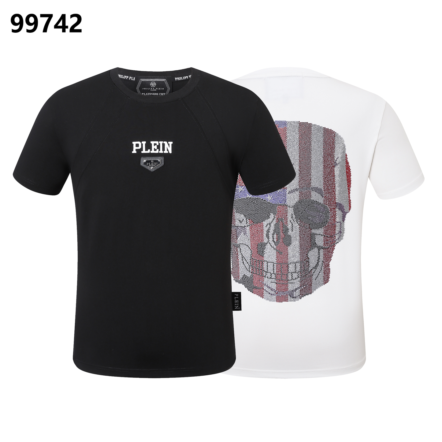 PHILIPP PLEIN Rundhals-T-Shirt Skull America