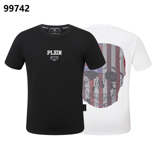 PHILIPP PLEIN Round Neck T-Shirt Skull America