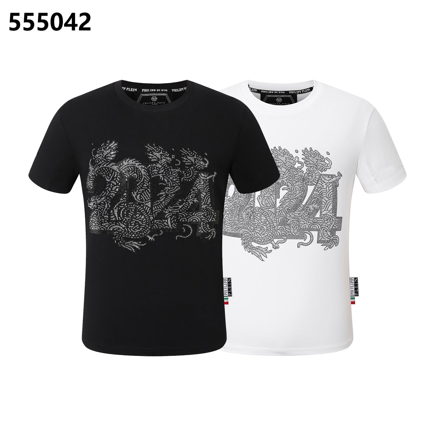 PHILIPP PLEIN 2024 Dragon-Print Crew-Neck T-Shirt