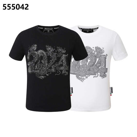 PHILIPP PLEIN 2024 Dragon-Print Crew-Neck T-Shirt