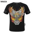 フィリップ・プレイン フレイミングイーグルデザイン ラウンドネックTシャツ
