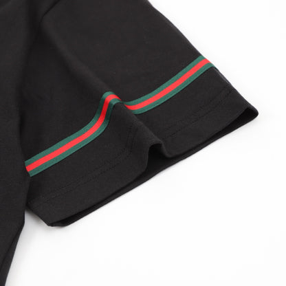 Gucci Red and Green 3D Embroidered Ribbon Short-Sleeve Shirt