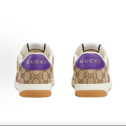 GUCCI Screener “Dirty” Sneakers, Leather, Men's, Brown