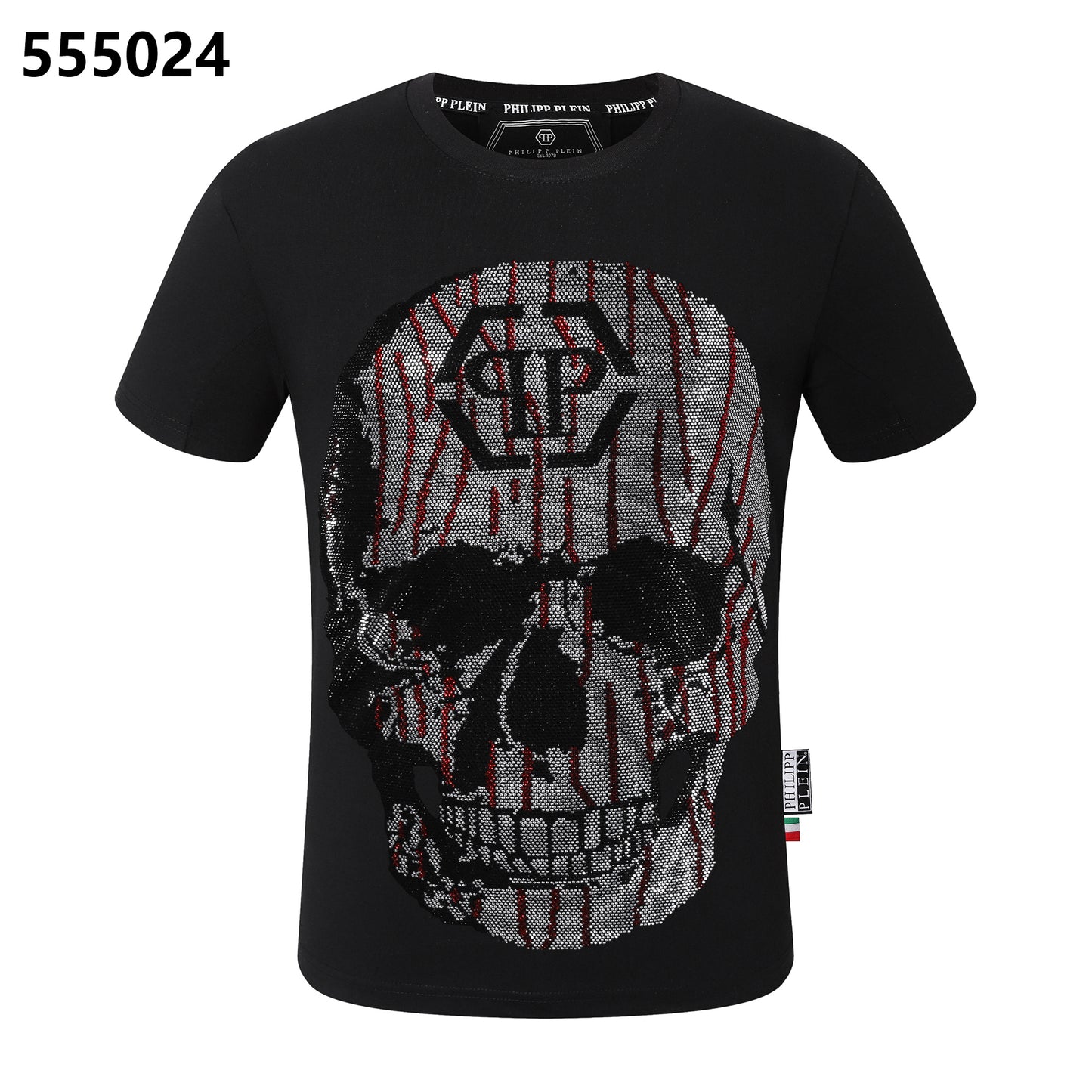 PHILIPP PLEIN Rundhals-T-Shirt mit Totenkopf-Design