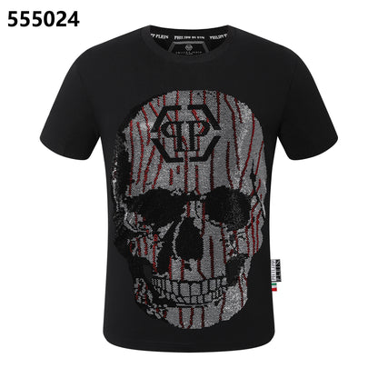 PHILIPP PLEIN Rundhals-T-Shirt mit Totenkopf-Design