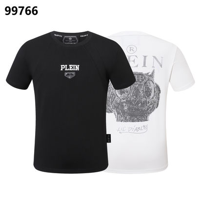 PHILIPP PLEIN Rundhals-T-Shirt mit Dämonen-Totenkopf-Design