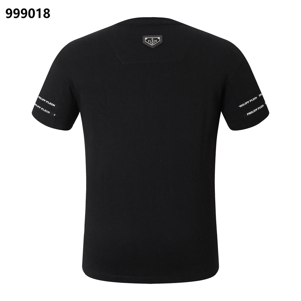 PHILIPP PLEIN メタルレタリング入りラウンドネックTシャツ