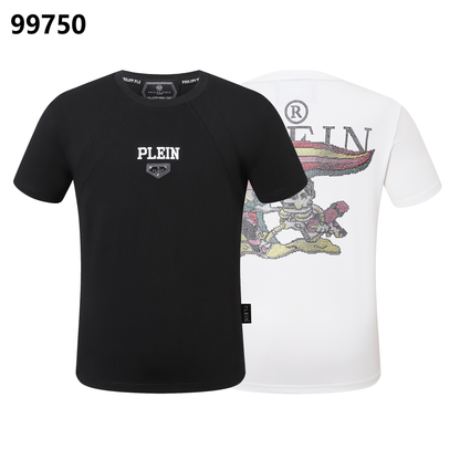 PHILIPP PLEIN T-Shirt mit Totenkopf-Print, Strassbesatz und Rundhalsausschnitt