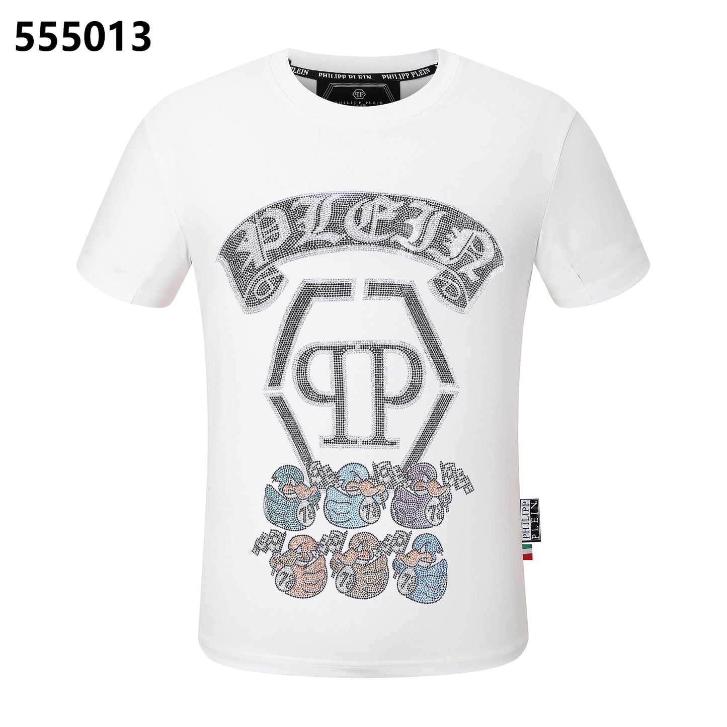 PHILIPP PLEIN Rundhals-T-Shirt mit 6 Enten-Motiv