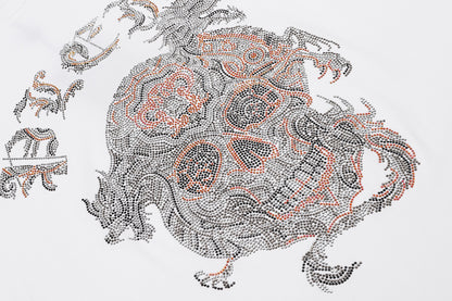 PHILIPP PLEIN Round-Neck T-Shirt with Skull and Dragon Design