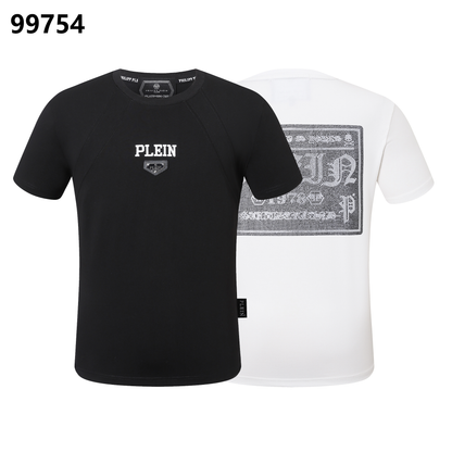 PHILIPP PLEIN Rundhals-T-Shirt mit Strassbuchstaben