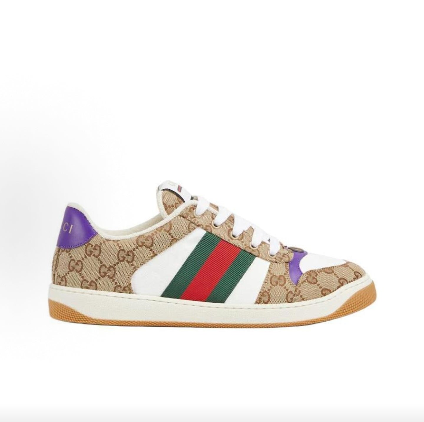 GUCCI Screener “Dirty” Sneakers, Leather, Men's, Brown