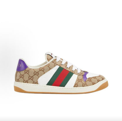 GUCCI Screener “Dirty” Sneakers, Leather, Men's, Brown