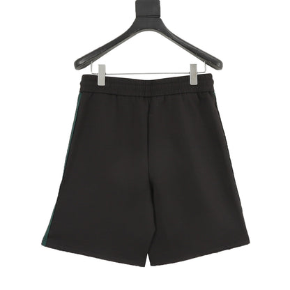 Gucci Shorts with Embroidered Patches and Red and Green Woven Stripes on the Sides