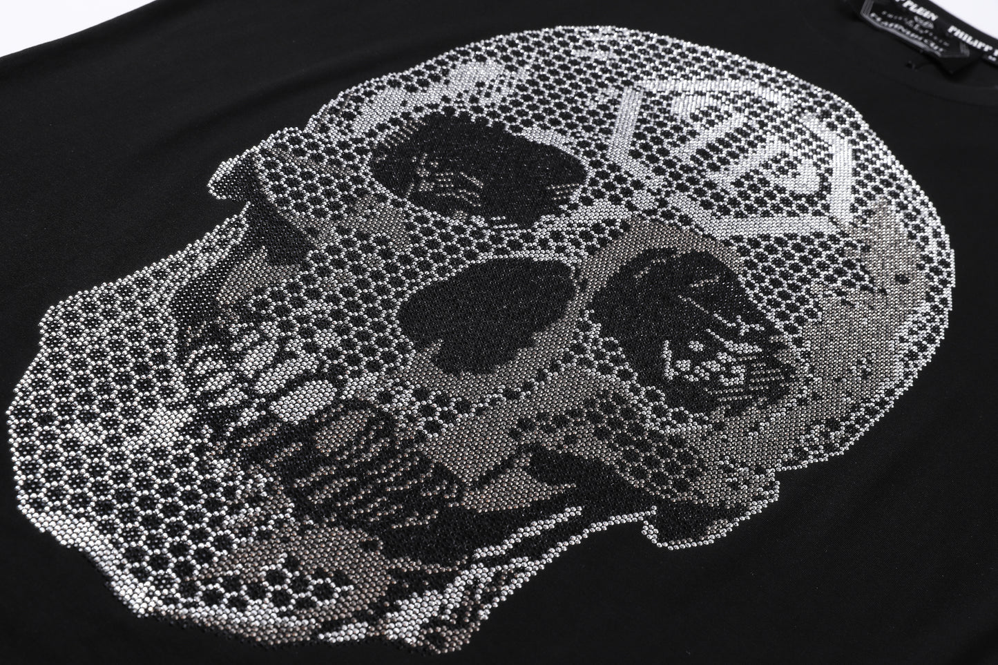 PHILIPP PLEIN T-Shirt mit Rundhalsausschnitt und Totenkopf-Print
