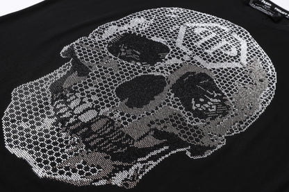 PHILIPP PLEIN T-Shirt mit Rundhalsausschnitt und Totenkopf-Print
