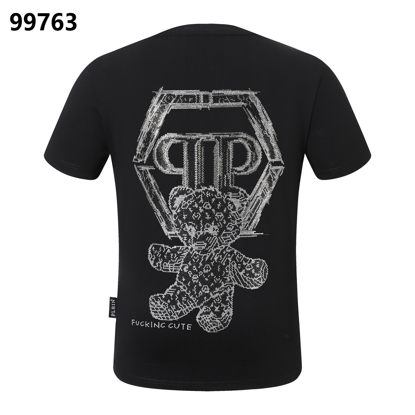 PHILIPP PLEIN T-Shirt mit Bärenstickerei und Rundhalsausschnitt