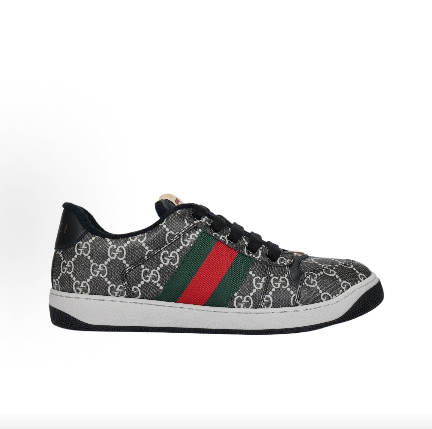 GUCCI Screener “Dirty” Sneakers, Men's, Black and Gray