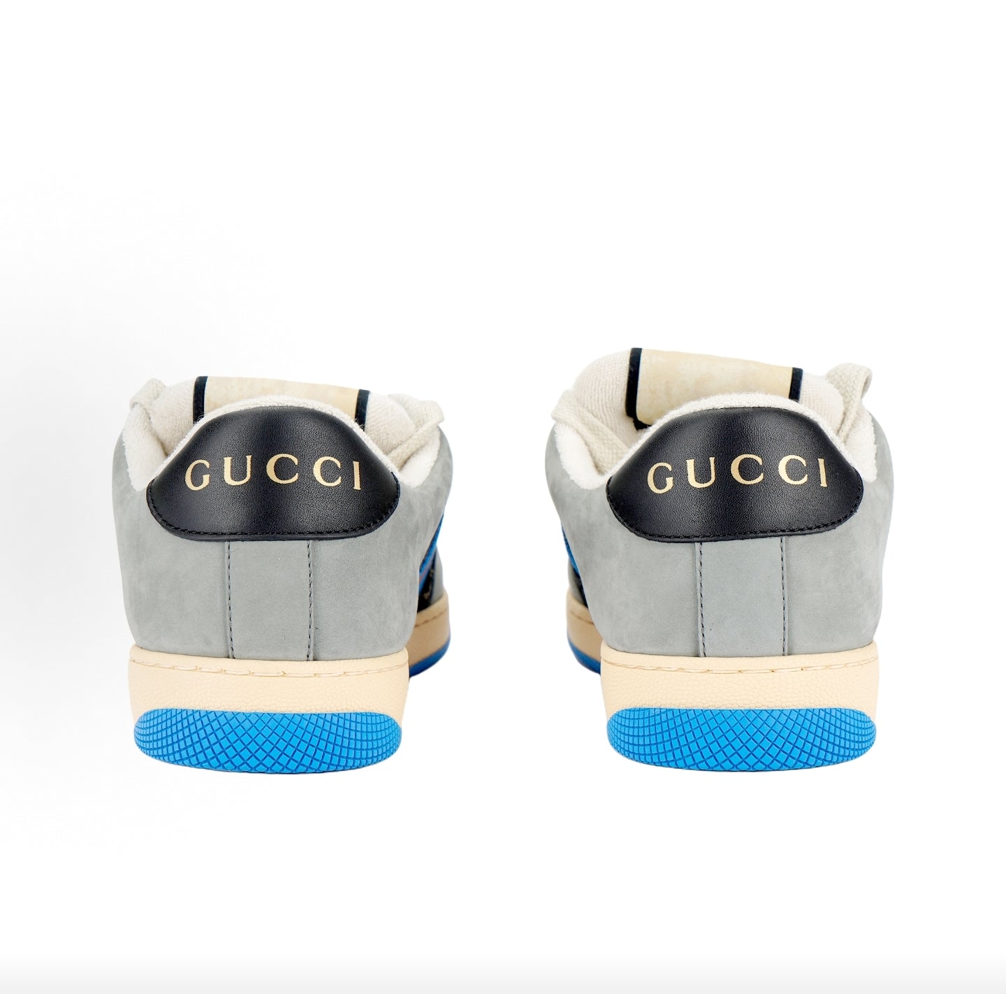 GUCCI Screener “Dirty” Sneakers, Double G, Men's, Black and Gray