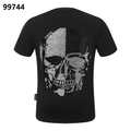 PHILIPP PLEIN ラインストーンスカルプリント クルーネックTシャツ